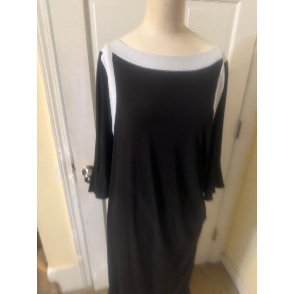 Glamour Black and White Fit and Flare Dress Women Size 14W